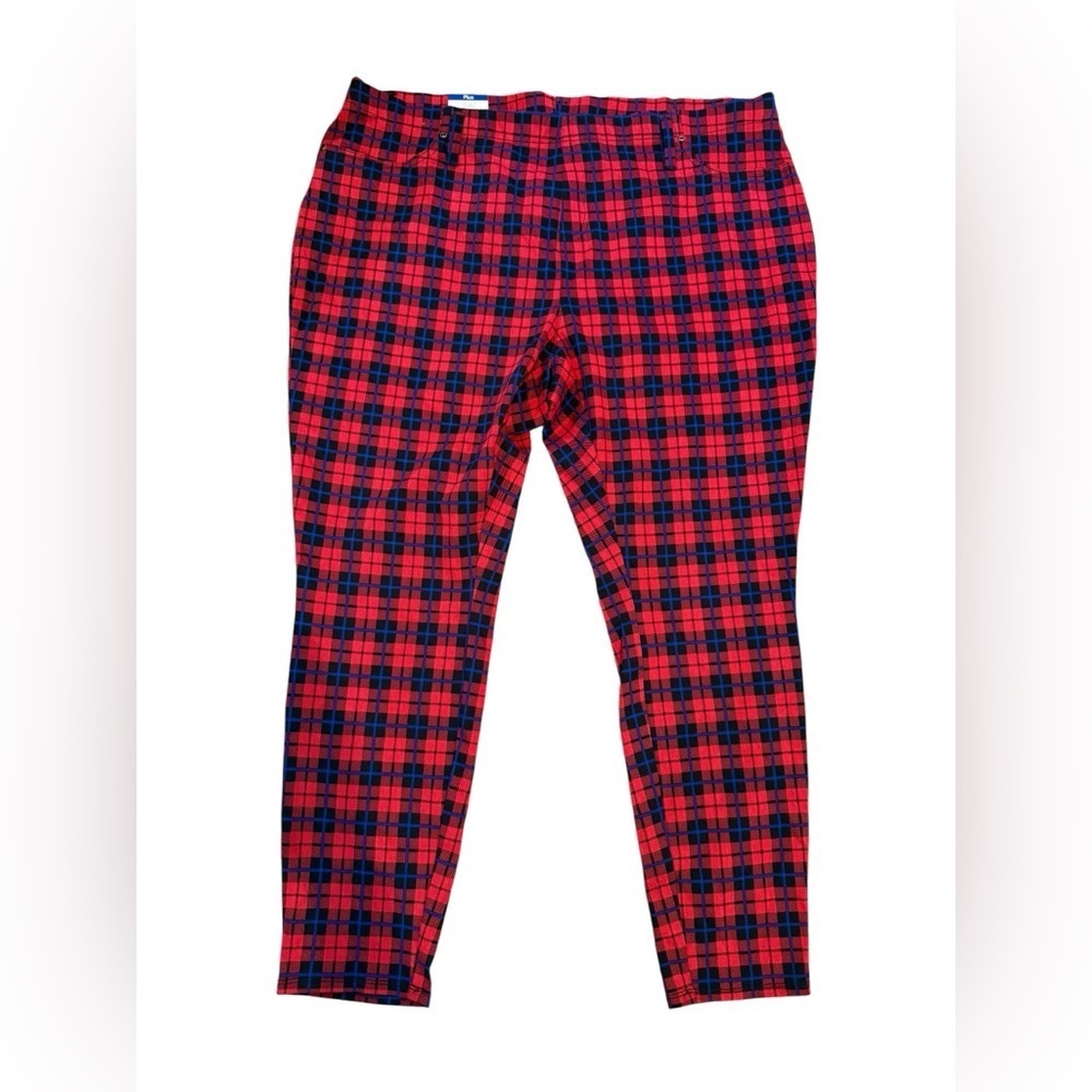 Women’s Terra & Sky plus plaid stretchy fitted jeggings NWT Size 2X